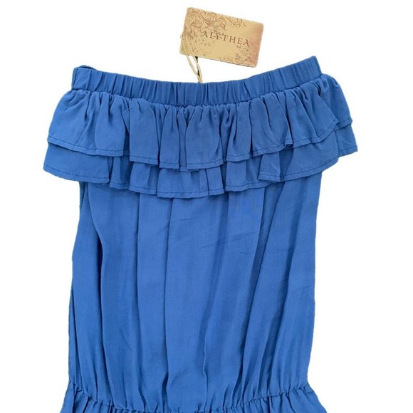 Strapless Ruffled Romper Jumpsuit w/Pockets - Picture 3 of 5